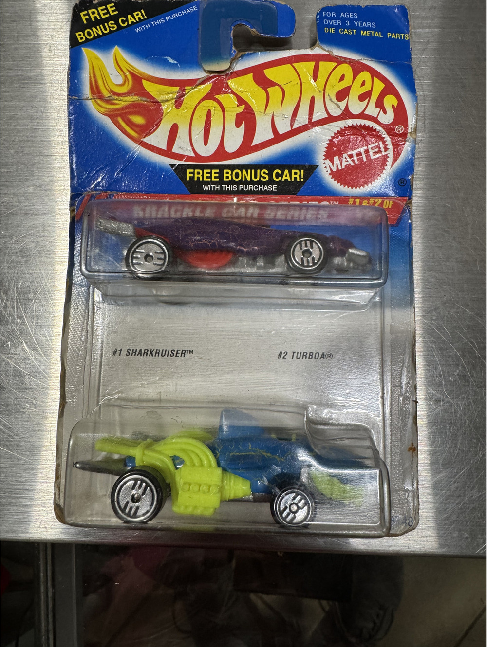 Hot Wheels Krackle Car Series #1 Sharkruiser & #2 Turboa Die Cast Cars 1994/95